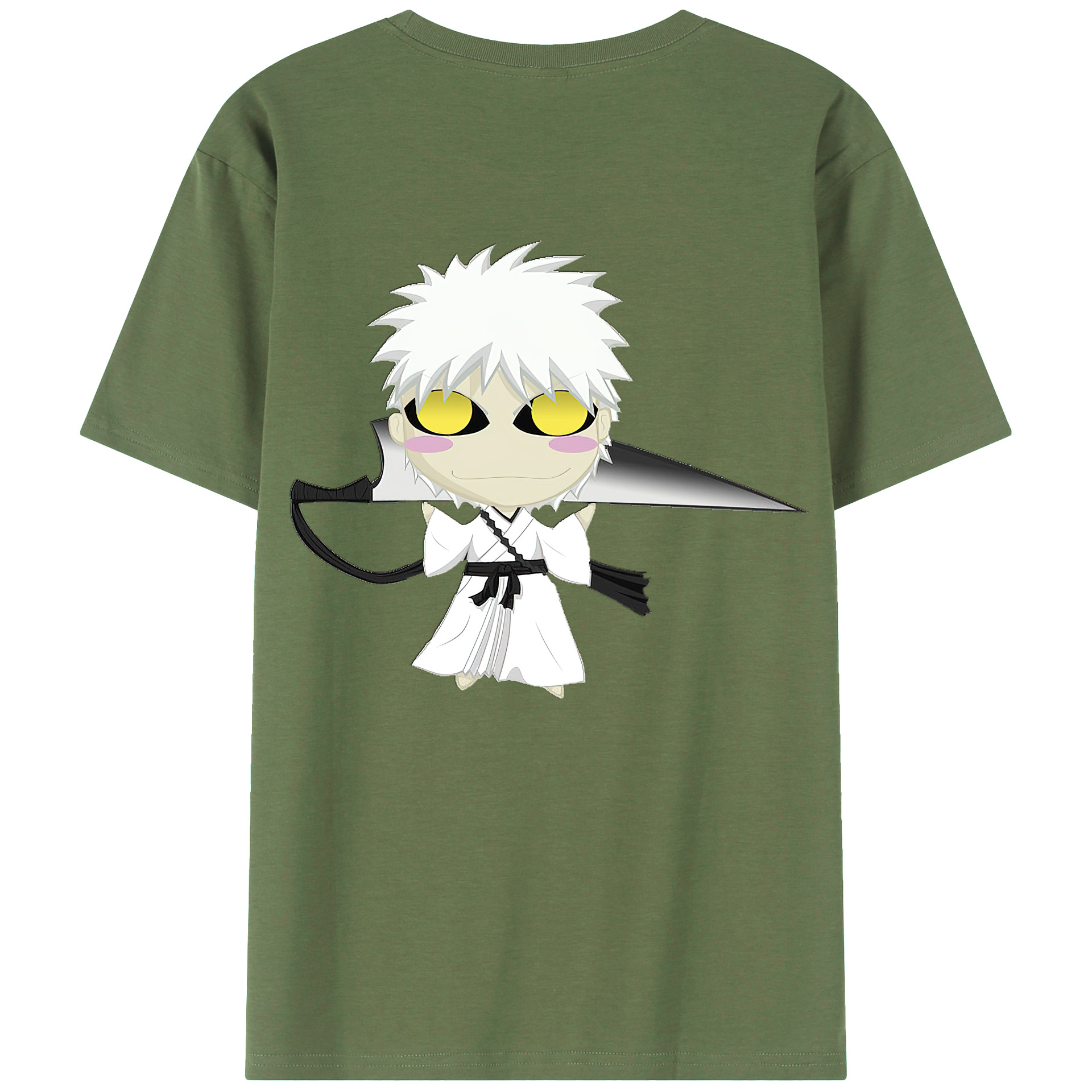 （画像用） ブリーチ 黒崎一護（くろさき いちご）BLEACH Kurosaki Ichigo 綿100％ メンズ半袖Tシャツ（バックプリント） 通気性